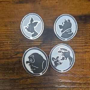 Silver and Black Pet Silhouette Pins